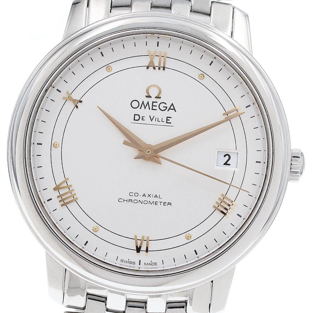 オメガ OMEGA 424.10.37.20.02.002 デビル プレステージ コーアクシャル 自動巻き メンズ 良品 保証書付き_931015【中古】