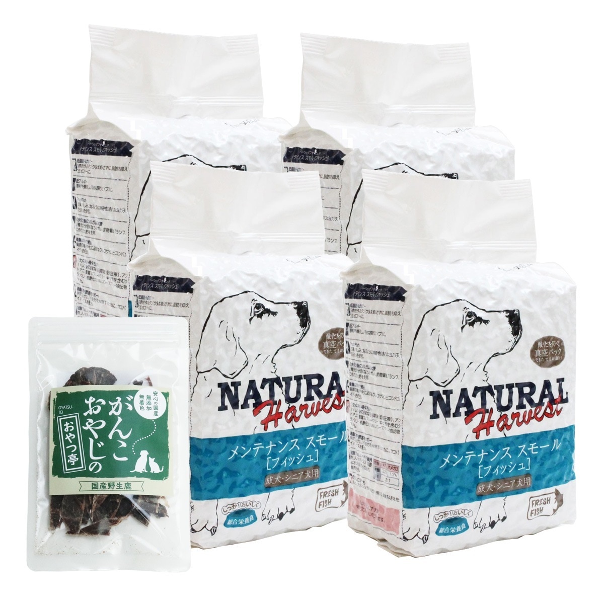 ベーシックフォーミュラ メンテナンススモール フィッシュ1.59kg4袋 【国産鹿肉ジャーキー(お試しサイズ)付き】