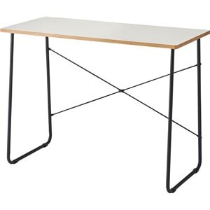 パソコンデスク 約幅100×奥行48×高さ75cm ホワイト スチール リビング 書斎 在宅ワーク インテリア家具 組立式