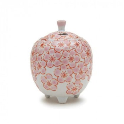 日本香堂 香炉 花詰ピンク 九谷焼 79353
