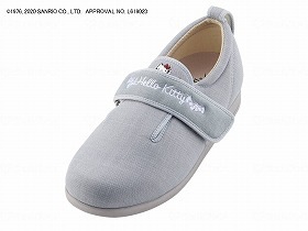 徳武産業 あゆみシューズ 介護靴 施設用 ダブルマジックIII 3E（ハローキティ） グレー 両足Mサイズ 010501