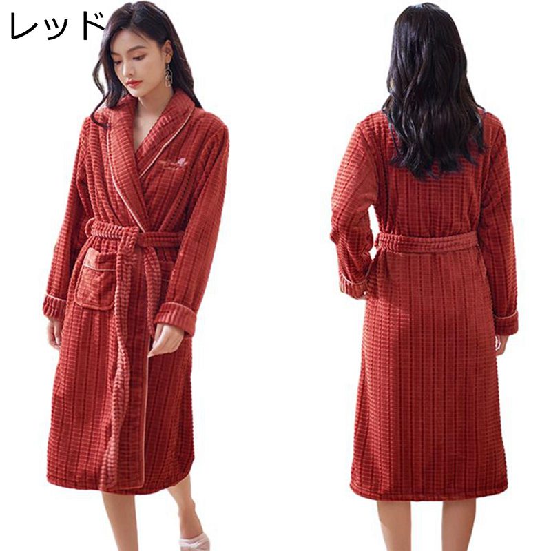 ナイトガウン 着る毛布 春秋冬 お風呂上り ルームウェア バスローブ フランネル い 防寒 レディース パジャマ おおきいサイズ 腰ベルト付き 室内服 ネグリジェ