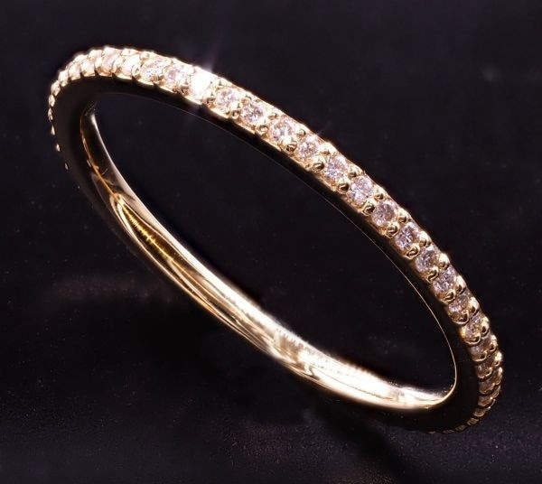 憧れの最高級天然 ダイヤモンド リング シンプル フルエタニティ k18 国内生産品 ダイヤ使用 39,000円