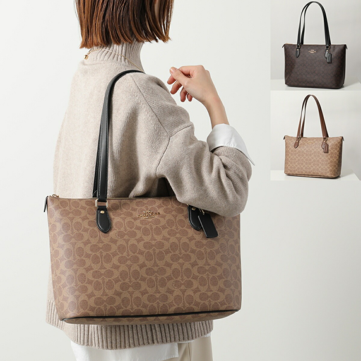 COACH コーチ トートバッグ GALLERY ギャラリー CW381 レディース シグネチャー キャンバス ロゴ 鞄 カラー3色