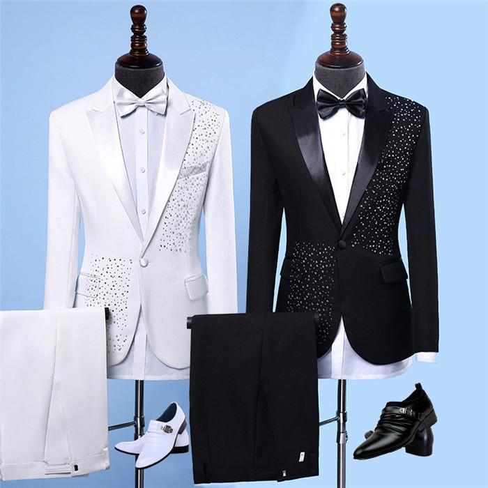 【一部分3日内出荷】大人用 公爵 宮廷服ジャケット 司会者 メンズ スーツセット男性用 ステージ衣装 豪華に見える 白 黒 公爵様スーツ 3点セット舞台 ステージ衣装