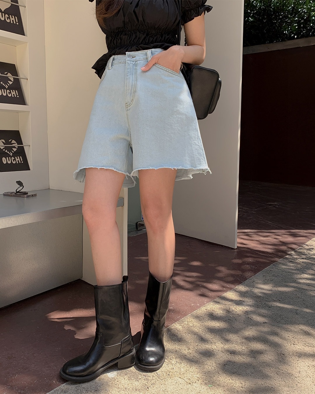 イーディーデニムショートパンツ韓国ファッション レディース