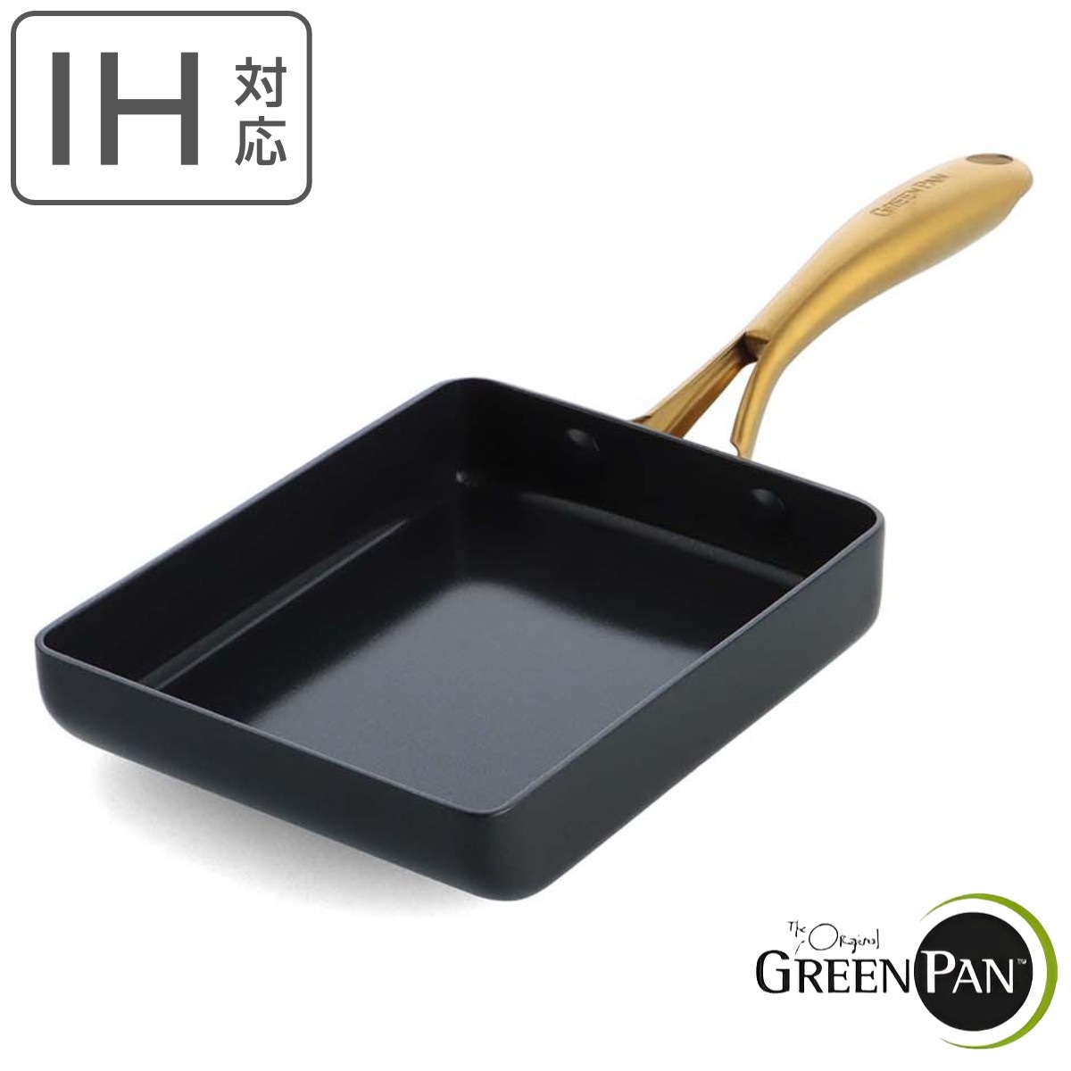 GREEN PAN 玉子焼き器 IH対応 ストゥディオ グリーンパン STUDIO ガス火対応 食洗機対応 卵焼き器 玉子焼きフライパン エッグパン フライパン 朝食 弁当作り 時短調理