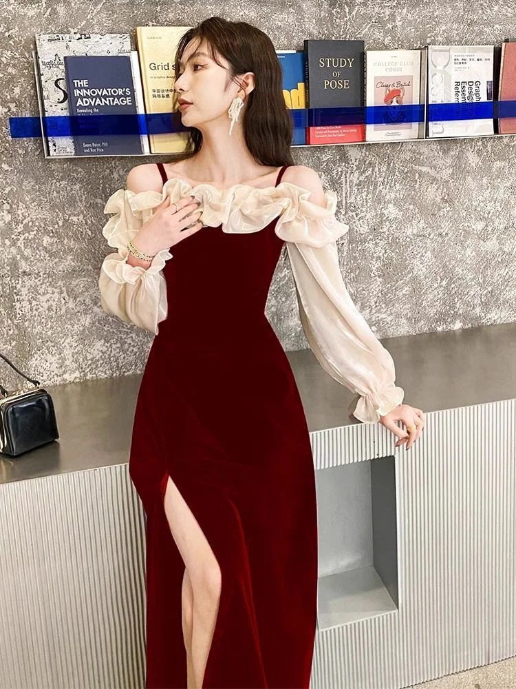 演奏会用 パーティードレス ドレスディナードレス ワンショルダー つり革 敬酒服 ドレス 婚約する ドレス ドレス 成人式 誕生日パーティー