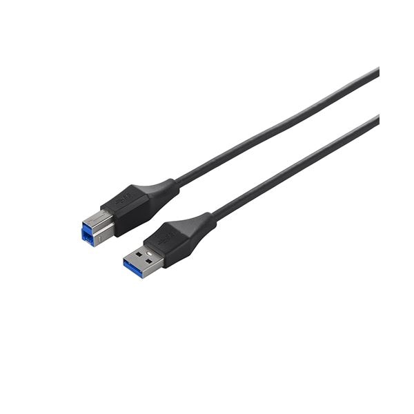 (まとめ) バッファロー ユニバーサルコネクター USB3.0 スリムケーブル (A)オス-(B)オス ブラック 1m BSUABSU310BK 1本 (×10セット)