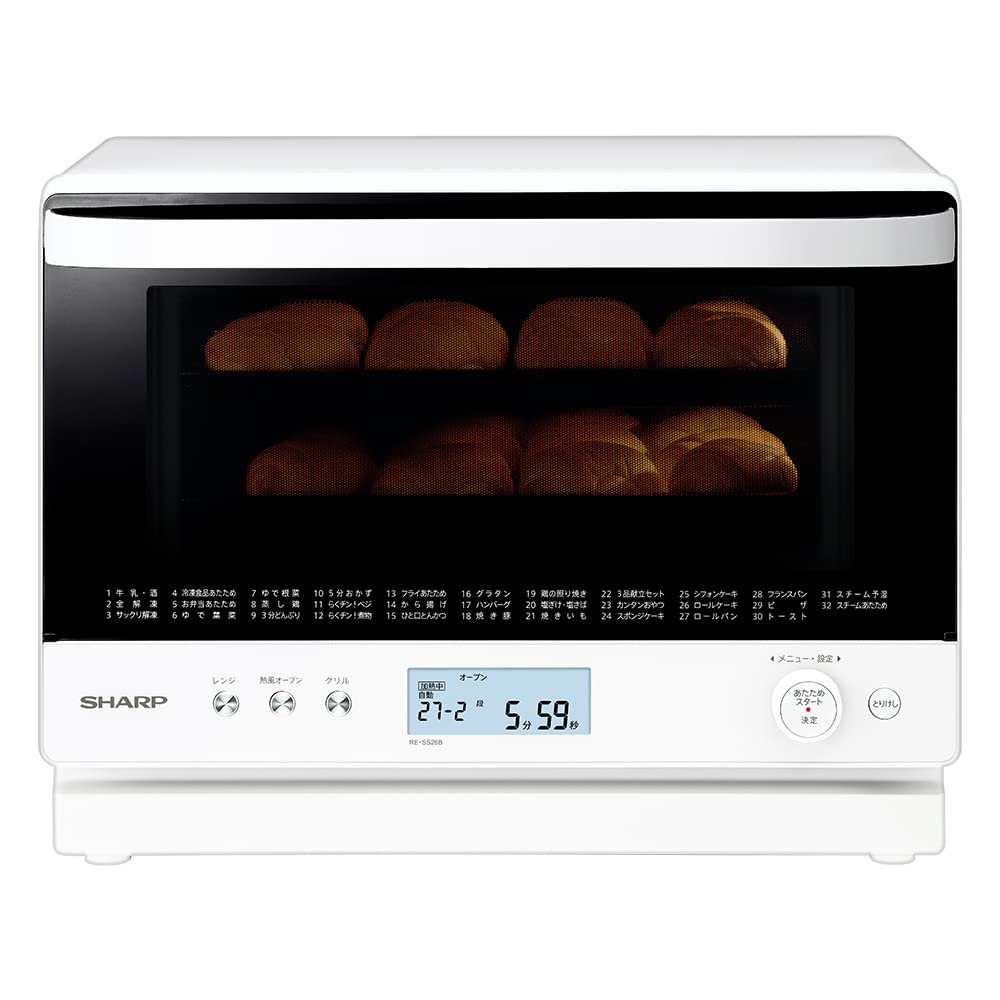 シャープ 過熱水蒸気 オーブンレンジ 26L コンベクション 2段調理 ホワイト RE-SS26B-W