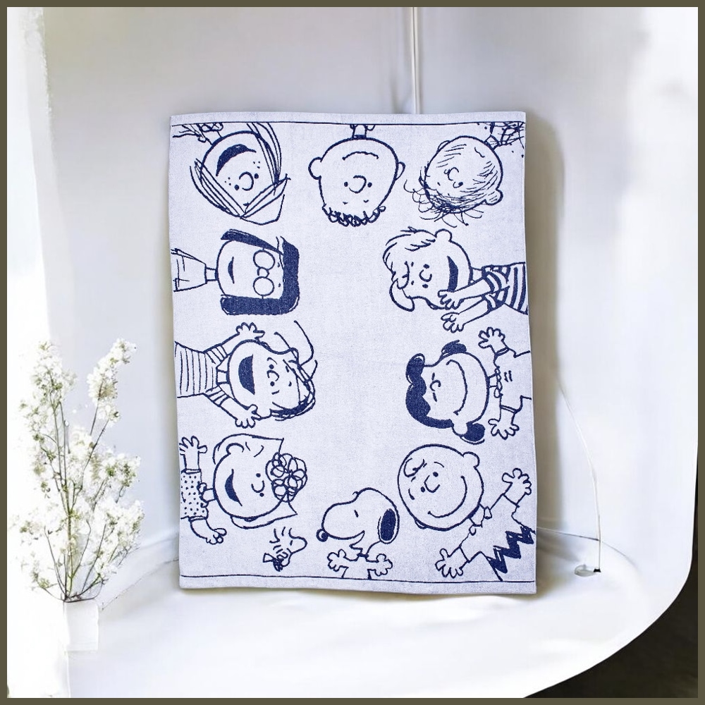 nishikawa【西川】 スヌーピー 今治製タオルケット シングル 洗える パフィールコットン使 フレンズ PEANUTS GANG 優しい肌触り 日本製 (今治) ブルー FR05100607