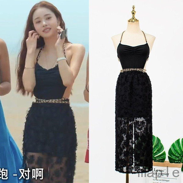 Qoo10] オフショルダー ワンピース 上下2点セッ