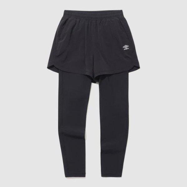 パンツ PQA UQ122SPF11-BLK アクティブ ベーシック ウーマンズ パンツ ツーインワン レギンス / BLACK