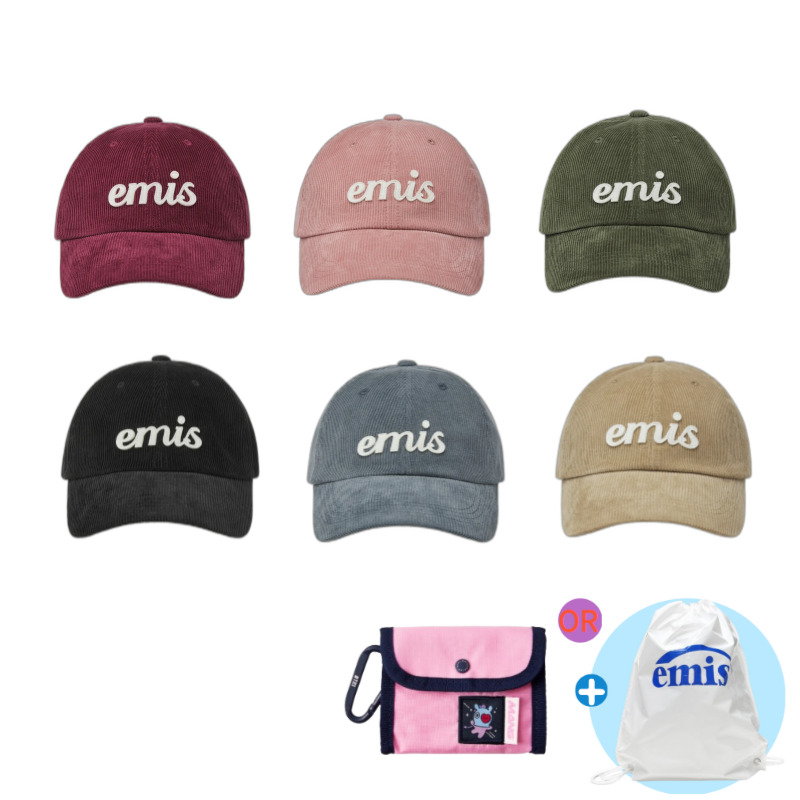 [JISOO着用][ストリングバックパック贈呈] APPLIQUE CORDUROY BALL CAP(6カラー）/ヘアピンをします