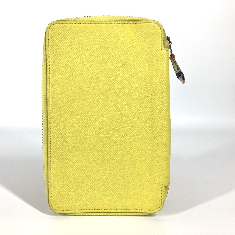 手帳カバー アジェンダシップ システム手帳 ステーショナリー ラウンドファスナー レザー イエロー