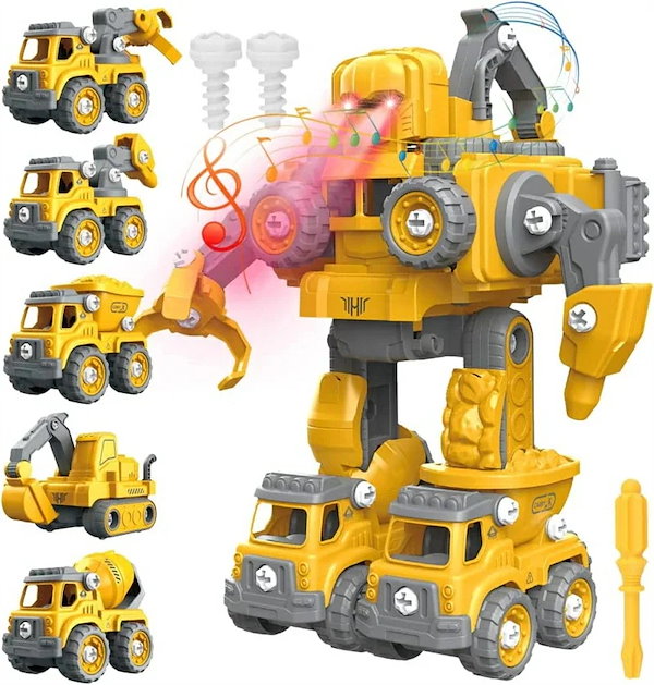 Qoo10] 新作セール5 in 1変形ロボット 建設