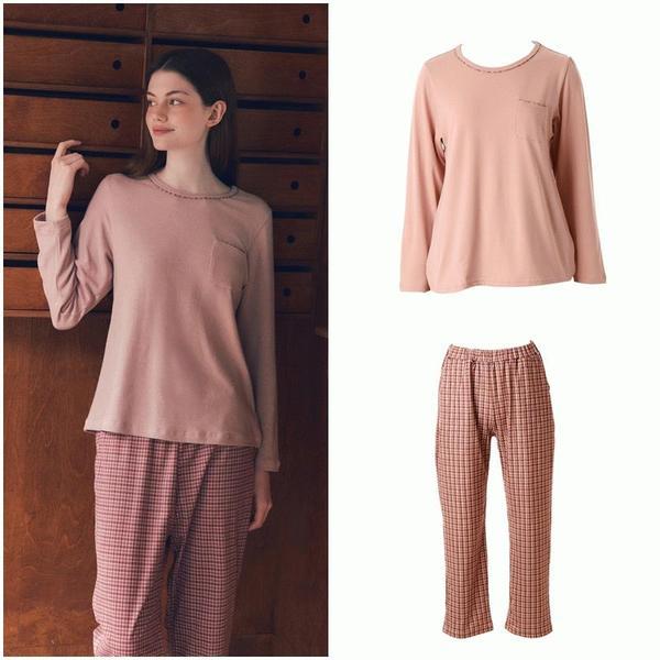 プラス カップル 冬 パジャマ 裏起毛 VEV3951FVEP3951FSSG