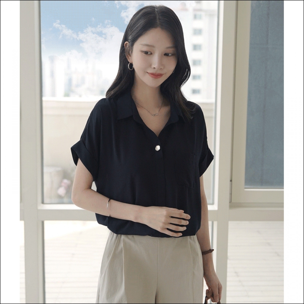 クリック＆ファニー ルーメンズ ボタンブラウス