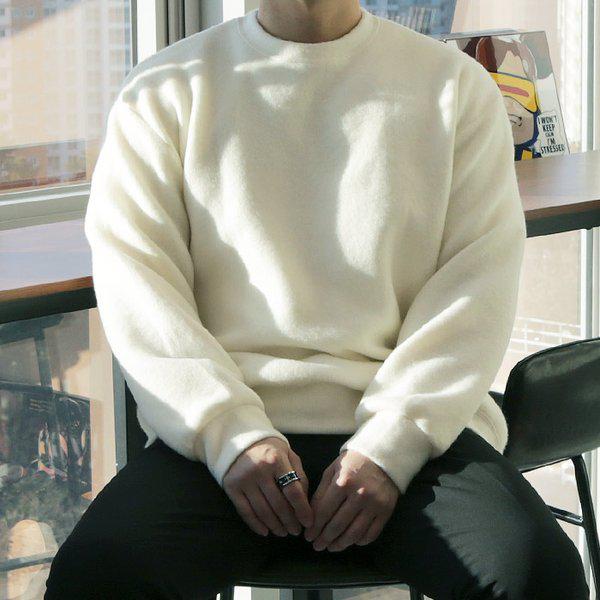WET メンズ ビッグサイズ オーバーフィット キャンディ 裏起毛 ニット スウェットシャツ