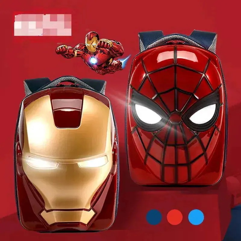 【急速出荷!】アイアンマン発光ランドセル幼稚園中級クラス長組男児立体外出スパイダーマンランドセル誕生日プレゼントリュックサック
