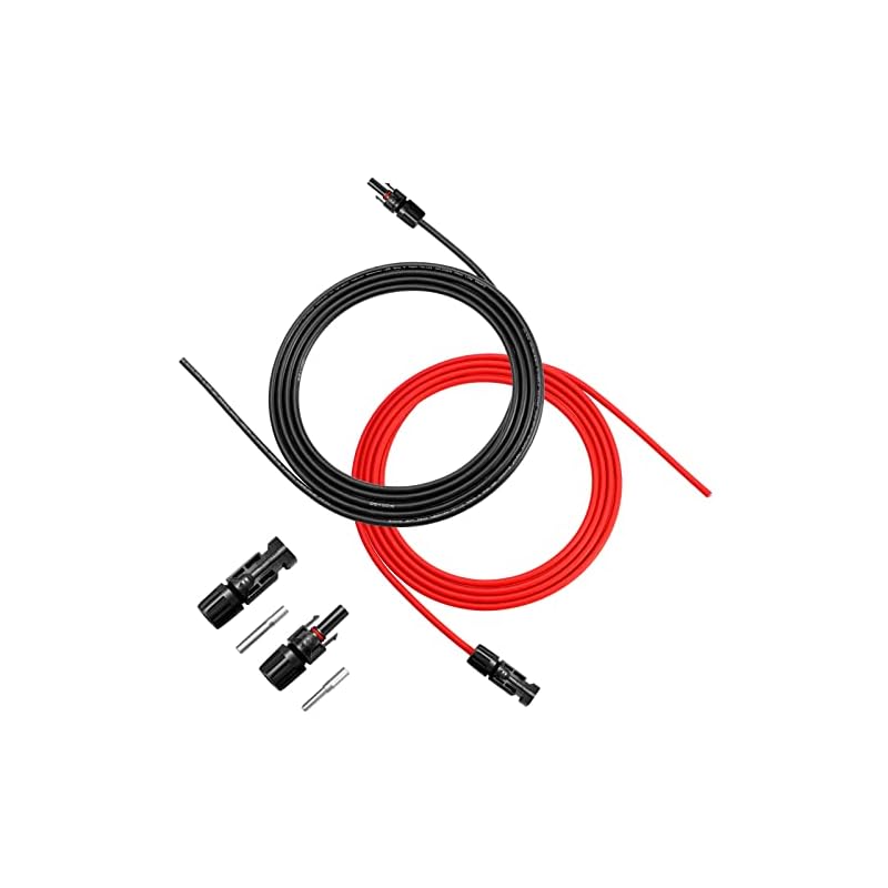 WBGADAM 6 M 6sq ソーラーケーブル MC4 ケーブル 10AWG 太陽光パネル用ケーブル 片端加工 2本/組