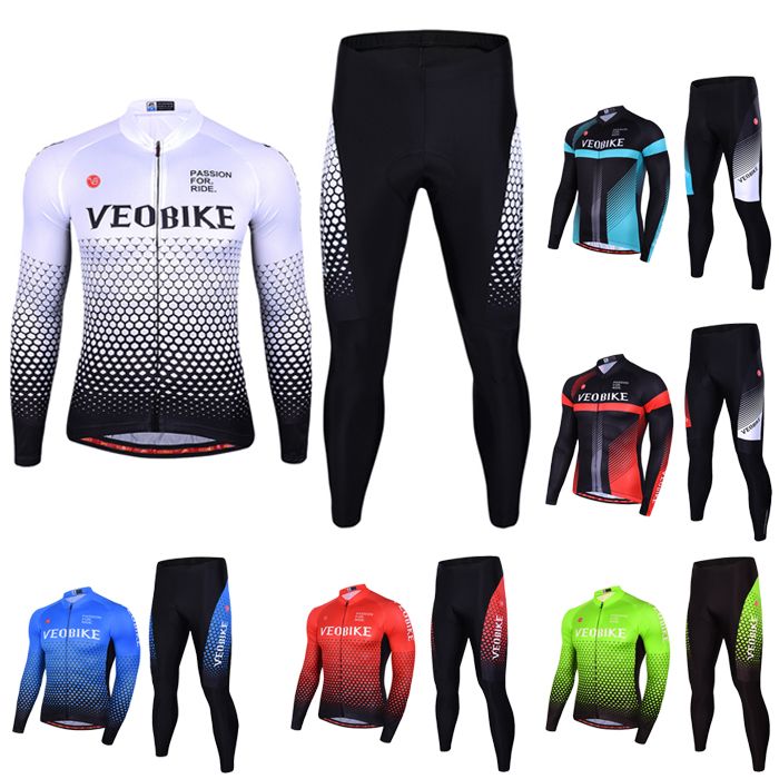 サイクルジャージ 上下セット 長袖　ウエア サイクリング用 ロードバイク ウェア 自転車ウェア 春秋用サイクルジャージ 長袖 サイクルウエア ビブパンツ 自転車 送料 レディース メンズ 吸汗速乾