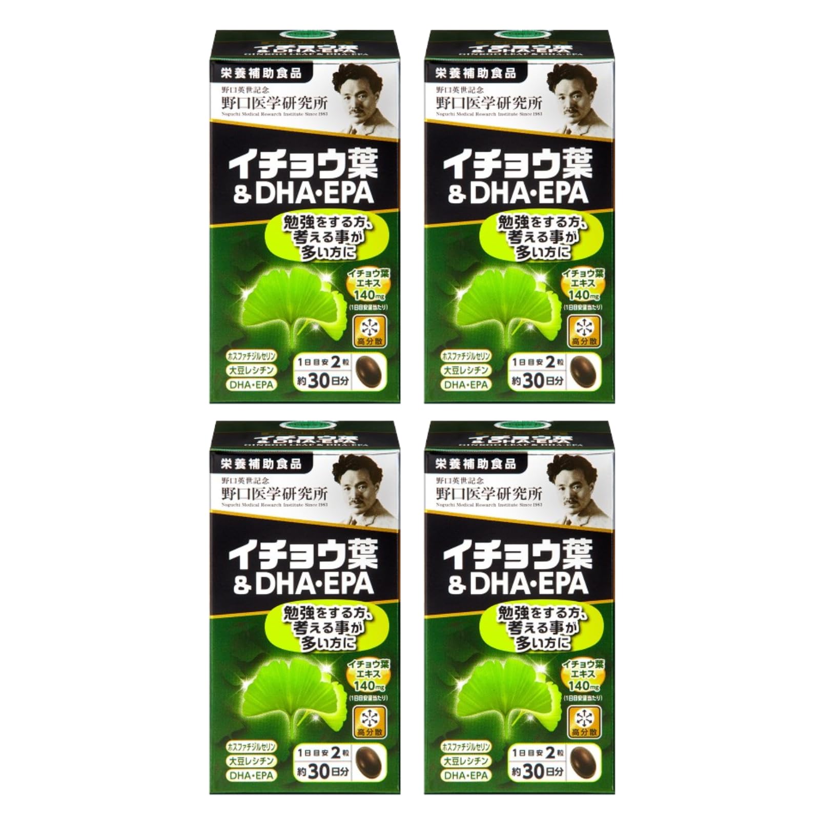 4個セット イチョウ葉 ＆ DHA・EPA （510mg×60粒）約30日分【栄養補助食品】