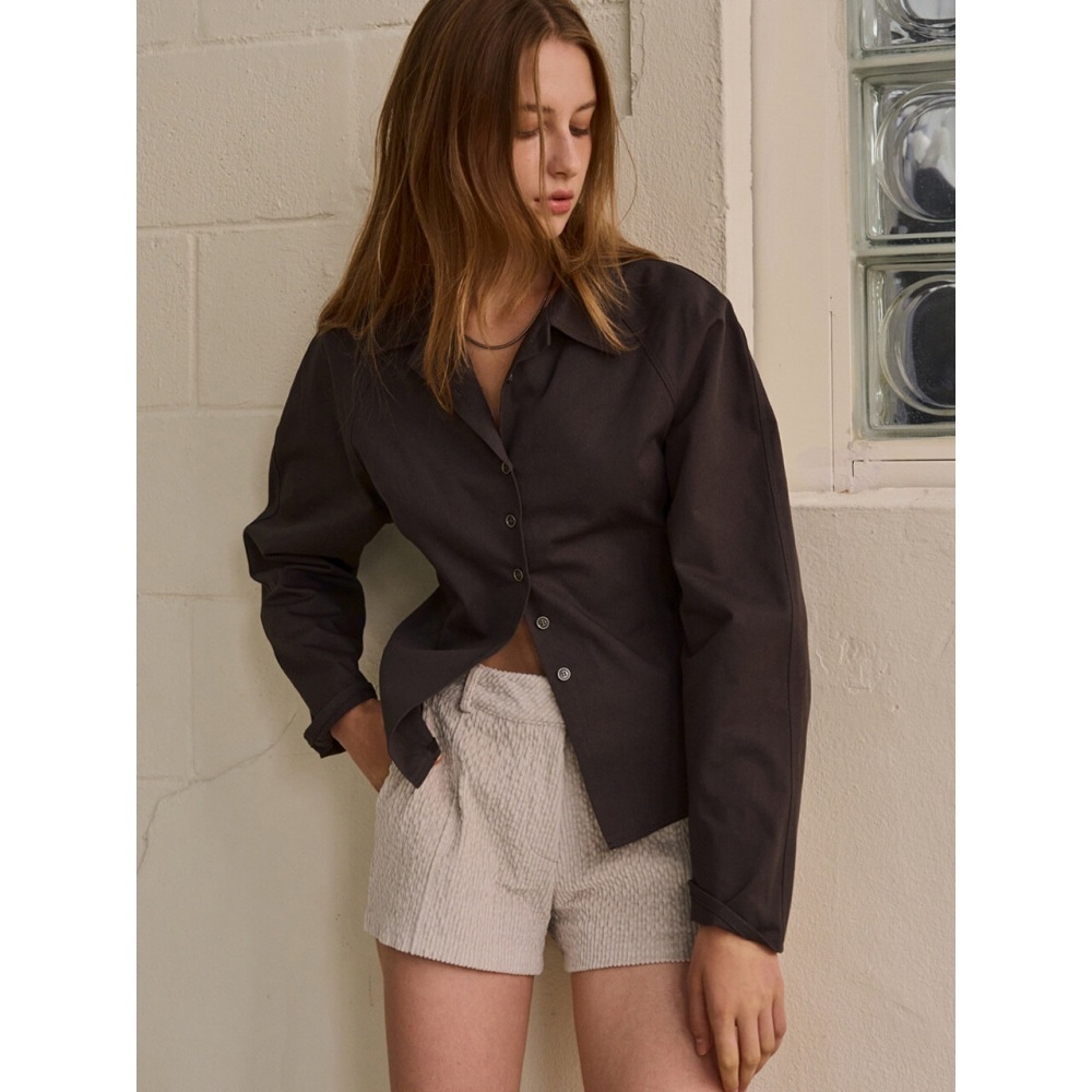 シグレートレースアップシャツグレー