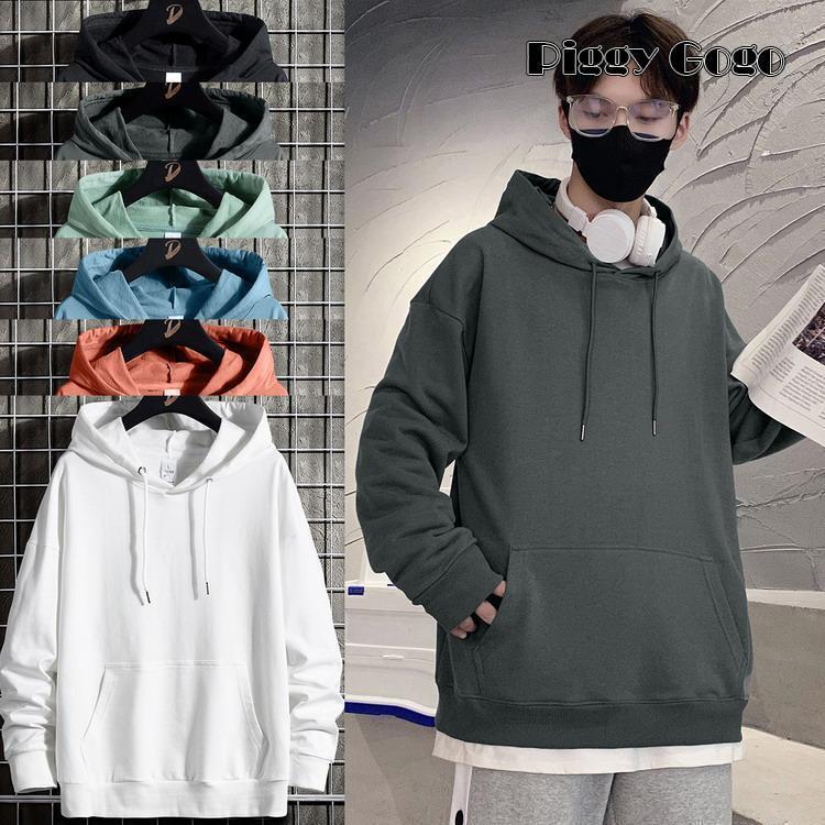 パーカー メンズ プルオーバーパーカー 秋服 秋物 トップス 長袖 パーカ 無地 綿