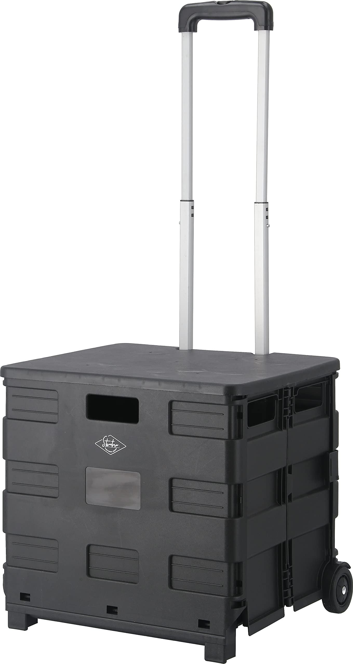 不二貿易 キャリーカート 折りたたみ ショッピングカート 幅45×奥行38×高さ99cm ブラック アウトドア コンパクト 蓋付き 耐荷重30kg 86443