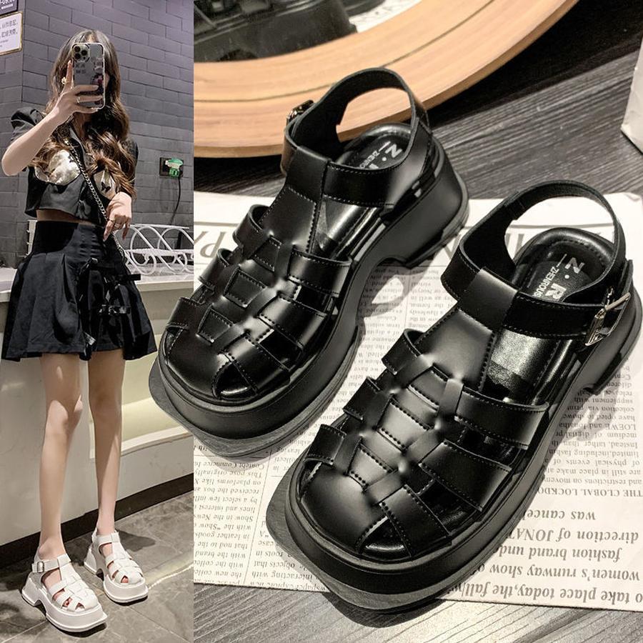 ヒールパンプス厚底スニーカーシューズスタイルアップヒールパンプスローファーモカシン話題トングサンダル23新規厚底巻き爪 サンダル女性サマートレンディカジュアルローマンシューズ サンダル さ
