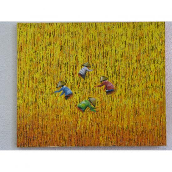 ANiSIE アニシエ バリコレクション 絵画 BALIアート 稲刈り 500600 10P03Sep16