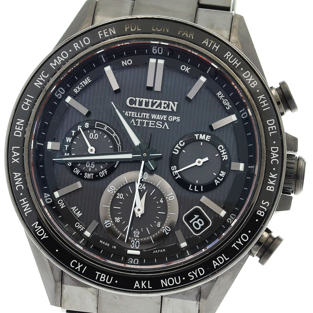 シチズン CITIZEN F950-0029S01/CC4055-65E アテッサ サテライトウェーブ GPS メンズ 箱・保証書付き_901069【中古】
