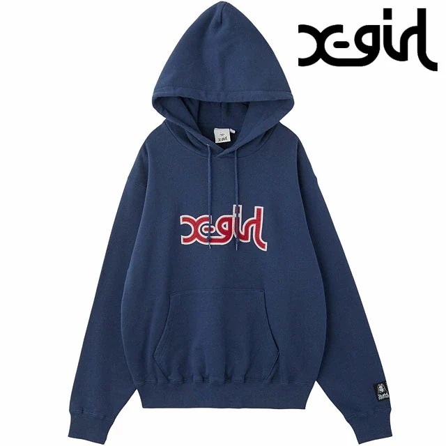 スウェットフーディー [105254012007] レディース xgirl トップス プルオーバー パーカー ネイビー 正規取扱店