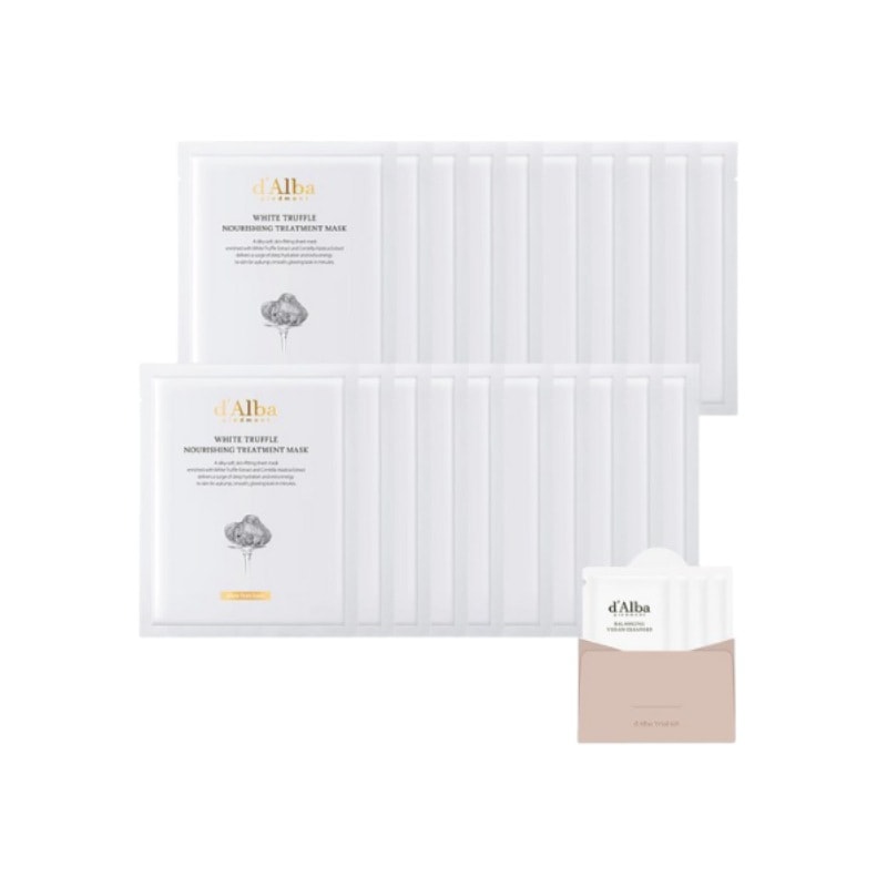 ホワイトトリュフヴィーガンナリシング トリートメント マスク 25ml x 20p+ 弱酸性 ジェルクレンザー 3ml x 5p セット