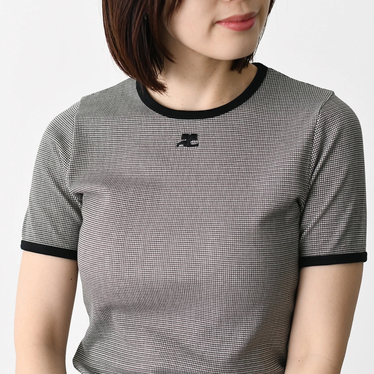 Tシャツ シグネチャーコントラストTシャツ 126JTS017JS0223 レディース ブラック コットン