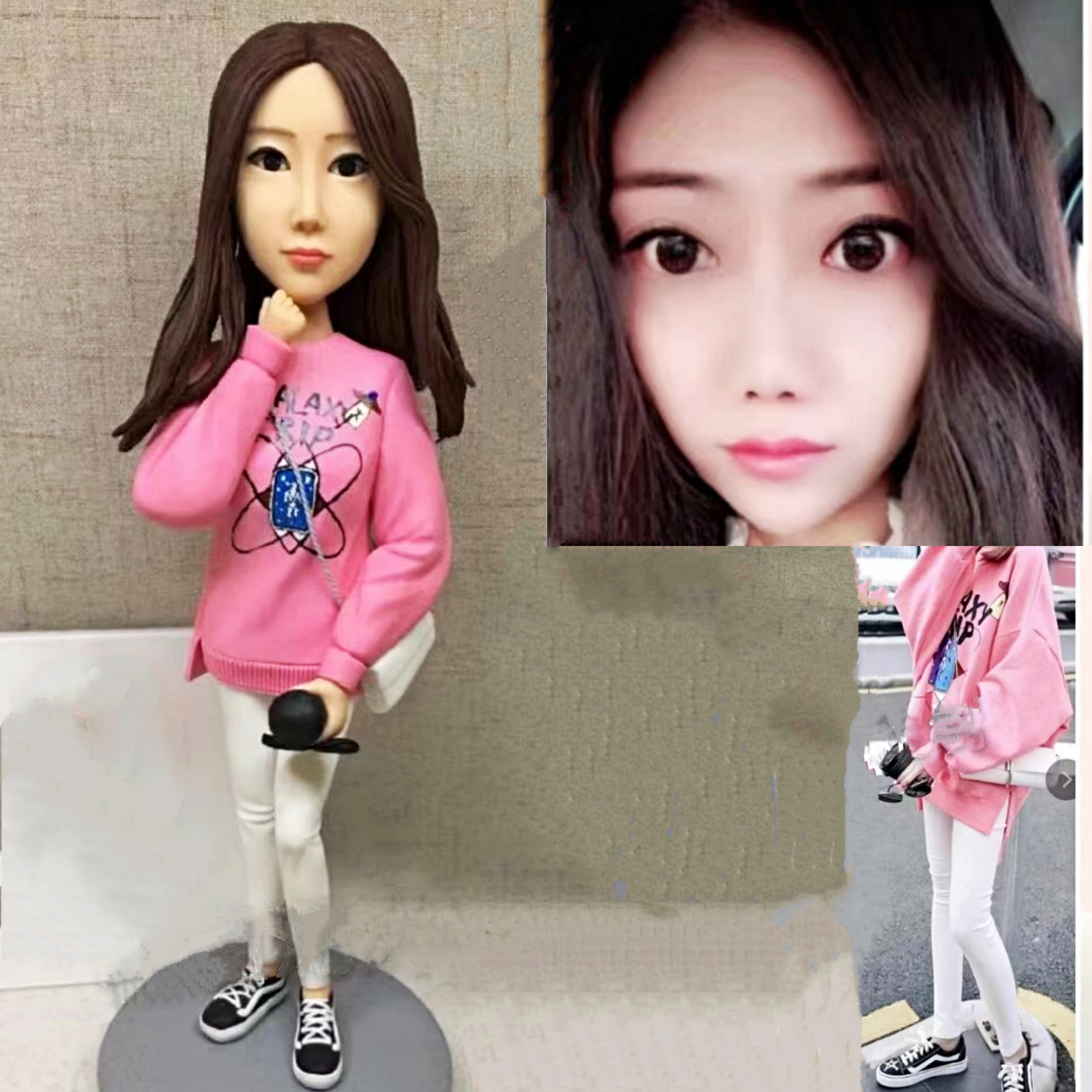 【オーダーメイド】3D肖像画 似顔絵 人形 フィギュア 彼氏 彼女 誕生日 ケーキトッパー 記念日 カップル 友達 プレゼント