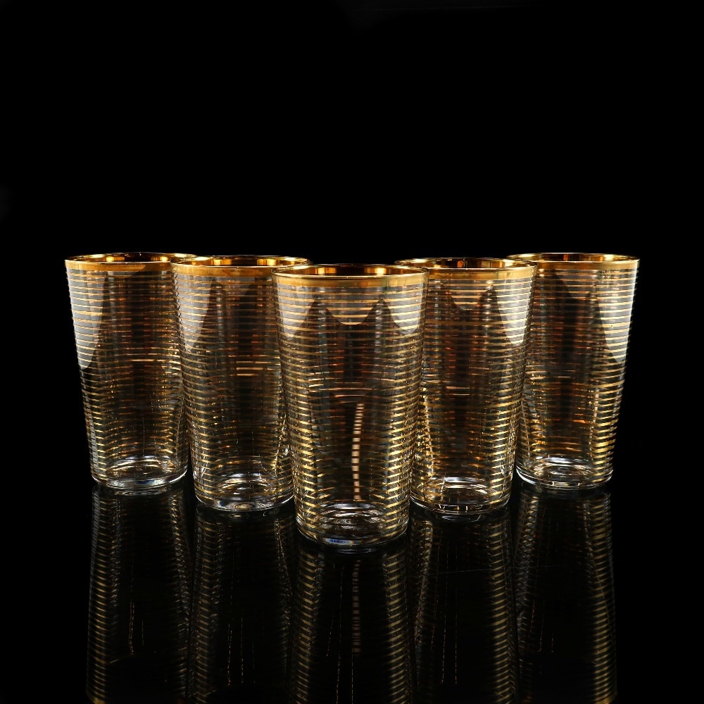 オールドバカラ 金線文グラス 5客 食器 ガラス _ 中古品