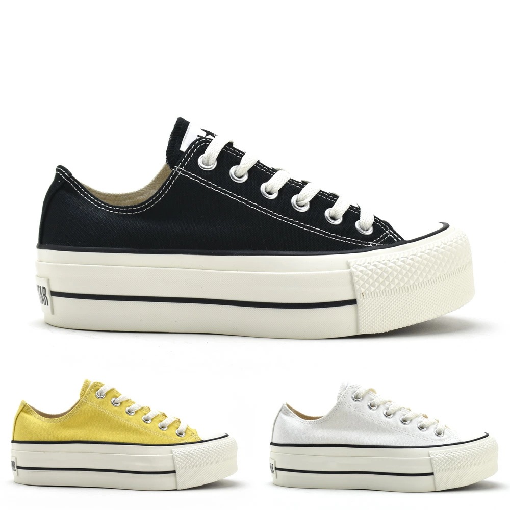 コンバース CONVERSE オールスター R リフテッド OX レディース スニーカー ローカット 厚底 ブラック ホワイト エッグイエロー ALL STAR R LIFTED OX[liftedo