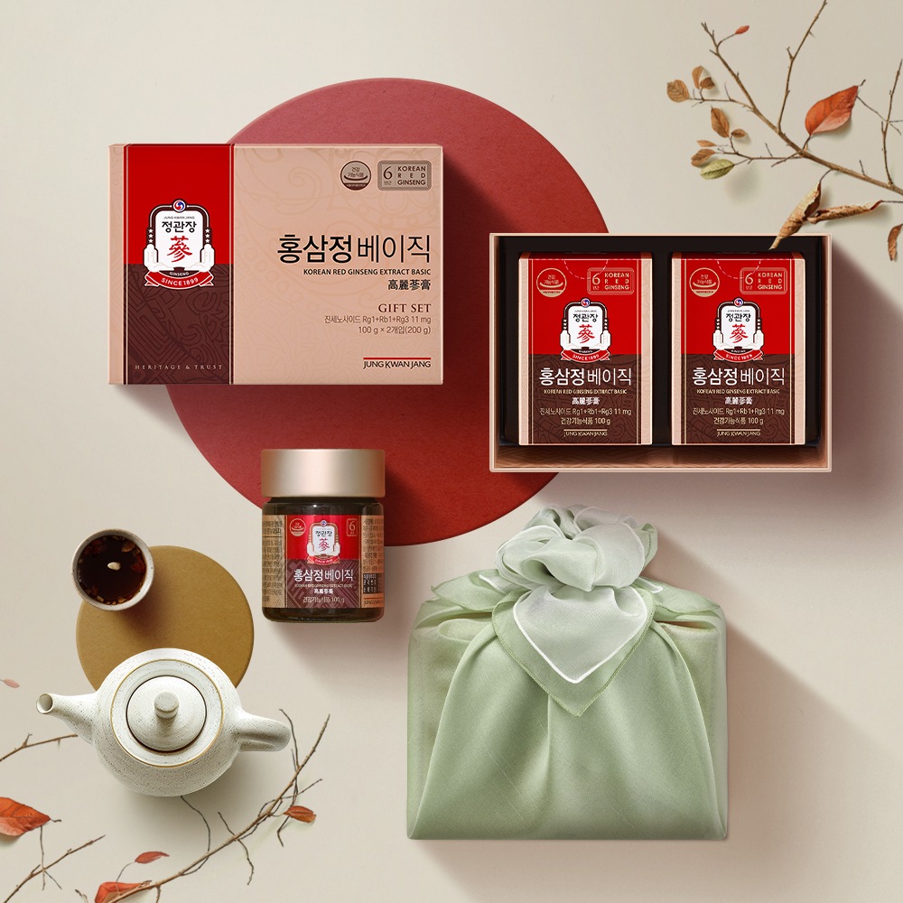 正官庄 紅参精 ベーシック 100g 2個入, 風呂敷 包枚