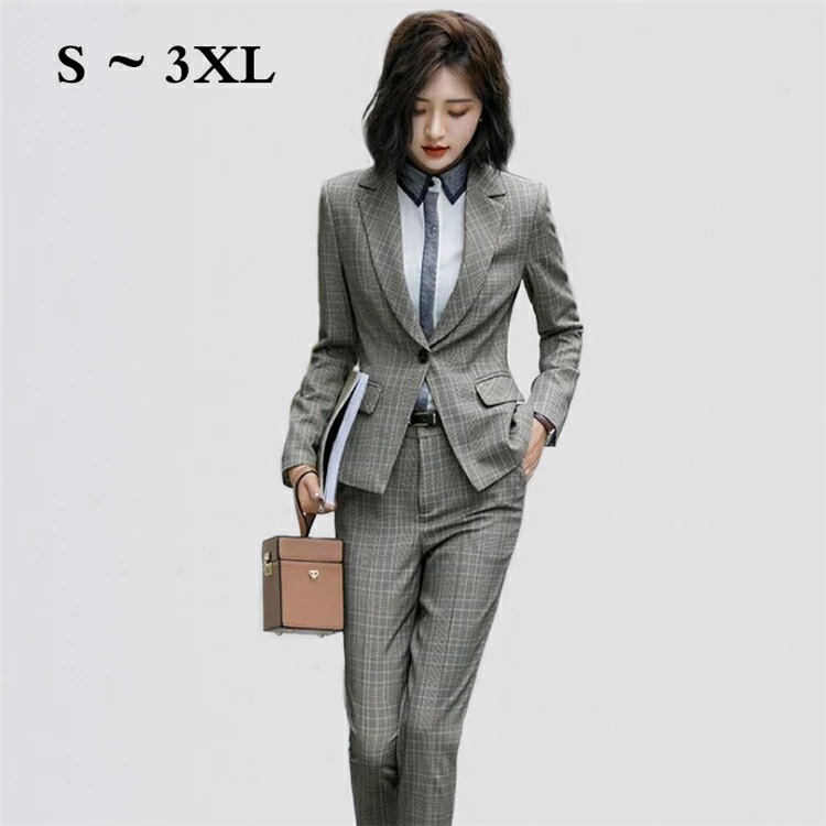 お早めに！スーツ レディース パンツスーツ スカートスーツ ビジネス スリムスーツ チェック柄 オフィス お洒落 OL 長袖 大きいサイズ 小さいサイズ フォーマル 女性 カジュアル 春秋冬用