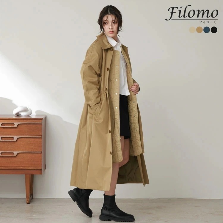 [Filomo]3WAYロングステンカラーコートキルティングライナー付き