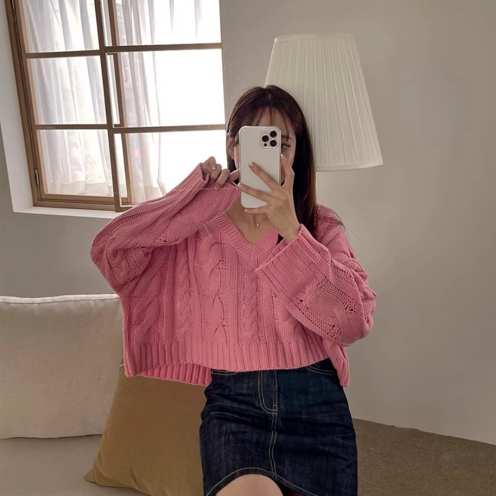 トップス ニットソー 袖あり 長袖 Vネック ケーブル編み かわいい 大人可愛い きれいめ シンプル カジュアル 大人 上品 おしゃれ お洒落 かっこいい レトロ アジアン エスニック エキゾチック
