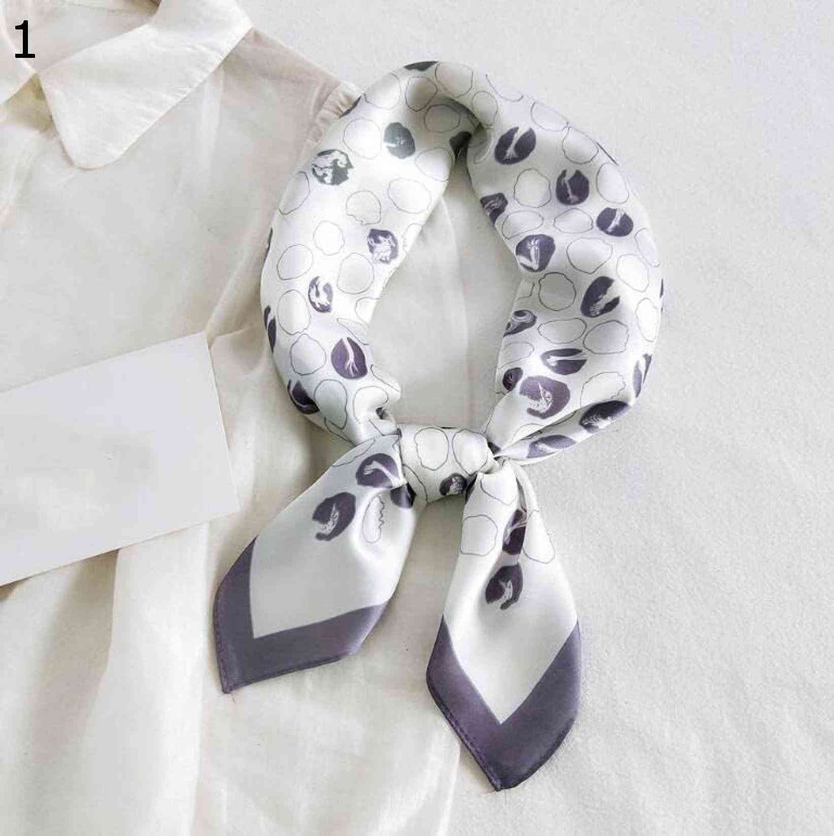 【20%OFFクーポン～】エレガントな スクエア スカーフ70 × 70 cm 春秋の女性の首のヘアバンド プリント ハンカチ ショール スカーフ (Color : Purple : 70x70c