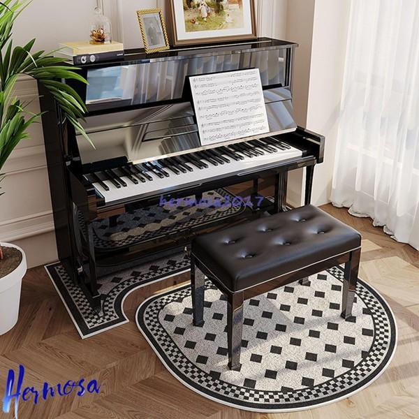 安いピアノの防音絨毯 電子ピアノラグ 防振カーペット ピアノラグ 碁盤柄 黒白チェック 防音マット 騒音対策 敷物 専用パット 家具保護パッド 価格が下がりました