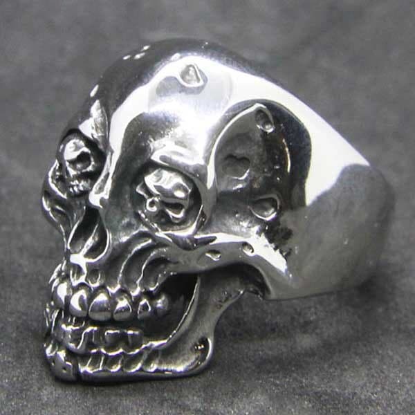 スカルインアイズリング（XRX037）指輪 26号/31号 目玉がドクロになった髑髏 3人 ユニーク サージカルステンレス316L 男性 女性 プレゼント 誕生日 記念日 r1132xxxxxxxx