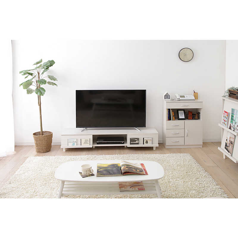 アイリスオーヤマ　IRIS OHYAMA　テレビ台 目安：～65型対応 ボックスタイプ オフホワイト　BAB-150A