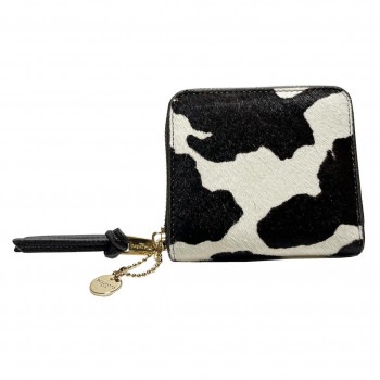 DAICO Pisoraro（ピソラロ） ハラコ ラウンド二つ折りミニウォレット HOLSTEIN PR242