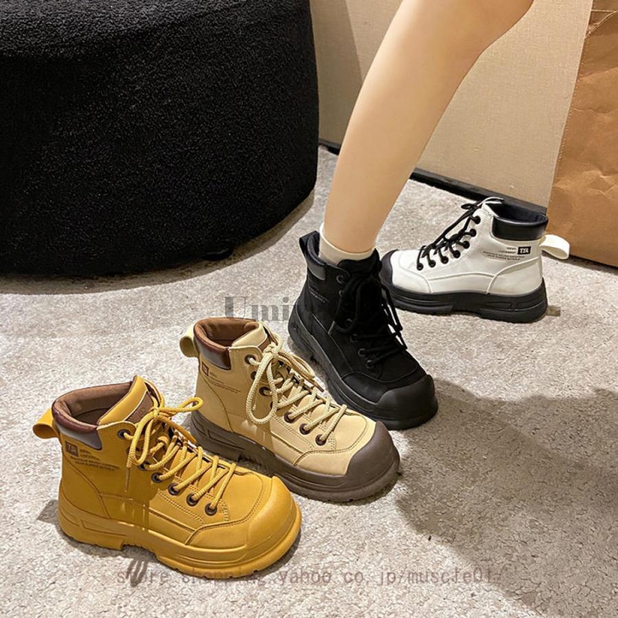 【NEWカラー追加】ブーツ レディース アンクルブーツ 厚底 防水 人気 ショートブーツ ワークブーツ 編み上げブーツ ライディングブーツ バイクブーツ 歩きやすい ハイカット 4,903円