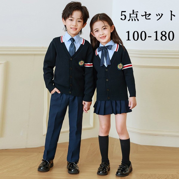 学生服 子供服 韓国風 ピアノ発表会 上下セット キッズスーツ キッズフォーマルスーツ 女の子 男の子 女児 小学校 高校生 中学生 制服 ジャケット ブラウス スカート リボン 七五三 誕生日 合唱